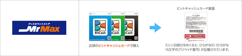 MrMax店頭のカードで購入