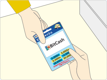 サンプルカードを店員に渡し、ご希望の購入金額を伝え、代金をお支払いください。