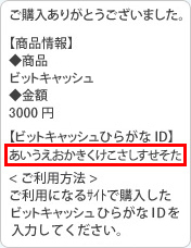 ゆうちょ銀行ATMにてお支払い後、数分以内にe-idサイトよりメールが届きます。メール本文のひらがなIDをご利用ください。