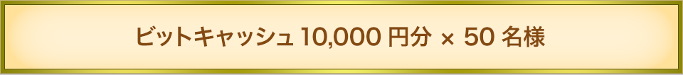 ビットキャッシュ10,000円分×50名様