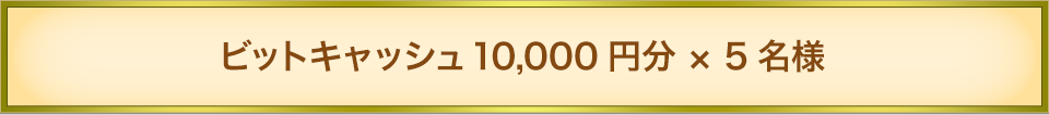ビットキャッシュ10,000円分×5名様