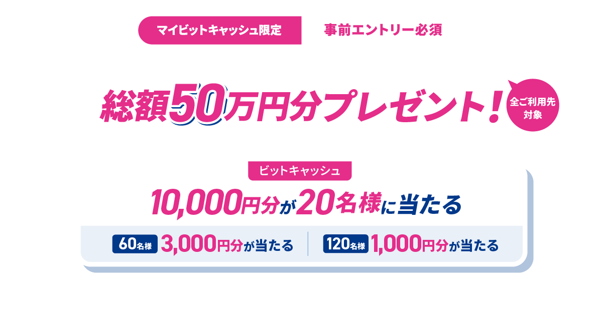 総額50万円分プレゼント！ビットキャッシュ 冬の大感謝祭