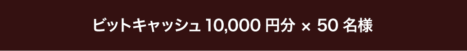ビットキャッシュ10,000円分×50名様