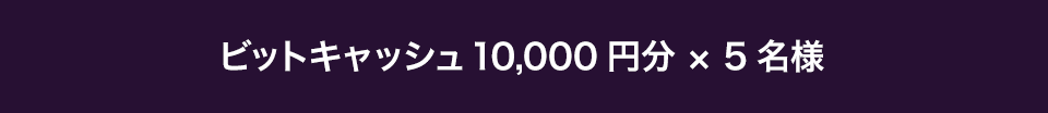 ビットキャッシュ10,000円分×5名様