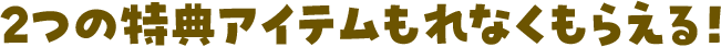 2つの特典アイテムもれなくもらえる！