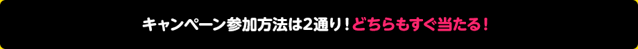 キャンペーン参加方法は2通り！どちらもすぐ当たる！