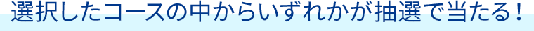選択したコースの中からいずれかが抽選で当たる!